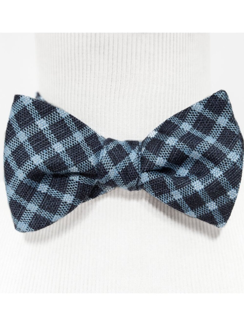New Daniel Cremieux Blue Plaid Self Tie Bow Tie Bowtie